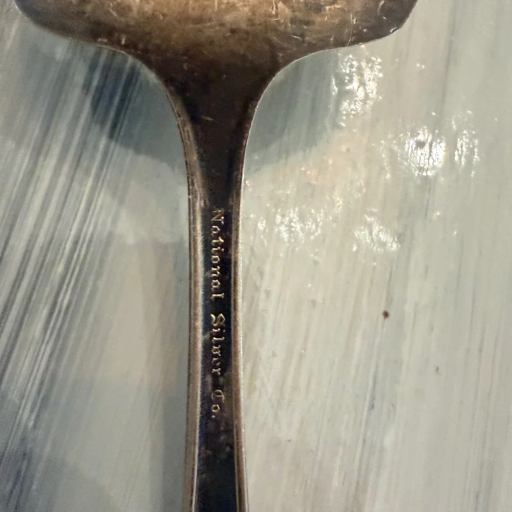 Vintage Silver Plated Serving Set Spoon Fork Pierced Cake Server 3 Piece Patina